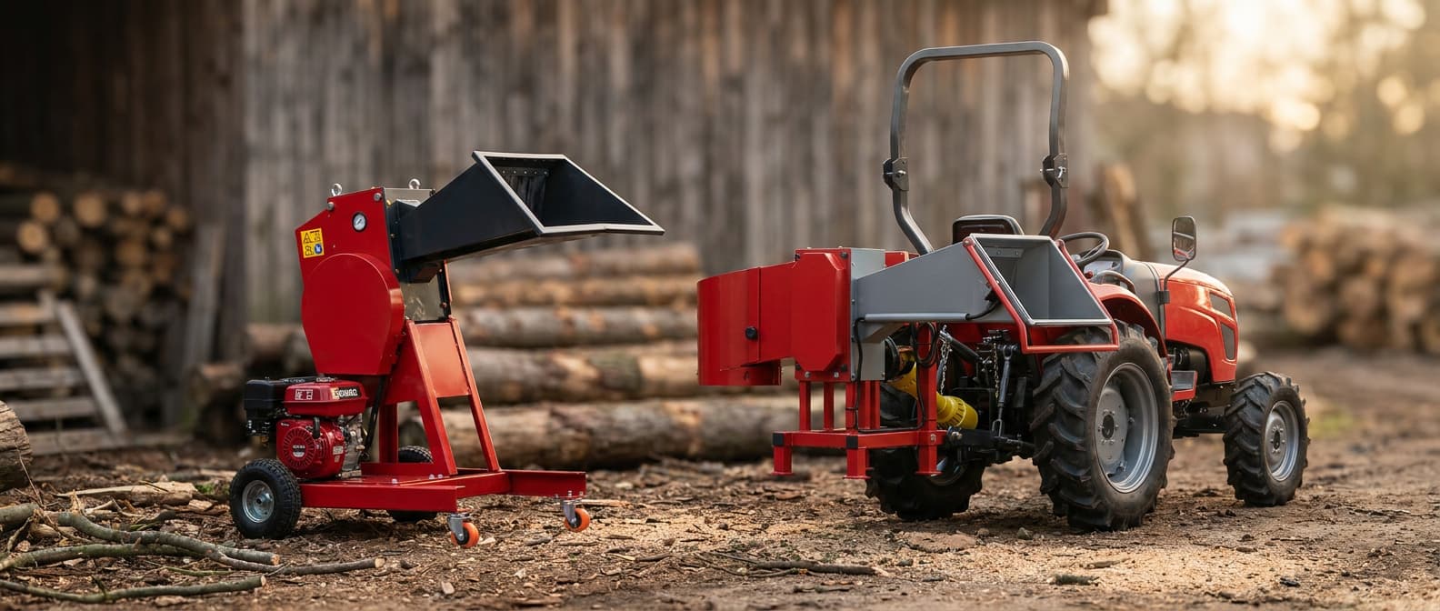 Troncadora a combustión Dragón e implemento PTO para tractor, fabricación argentina
